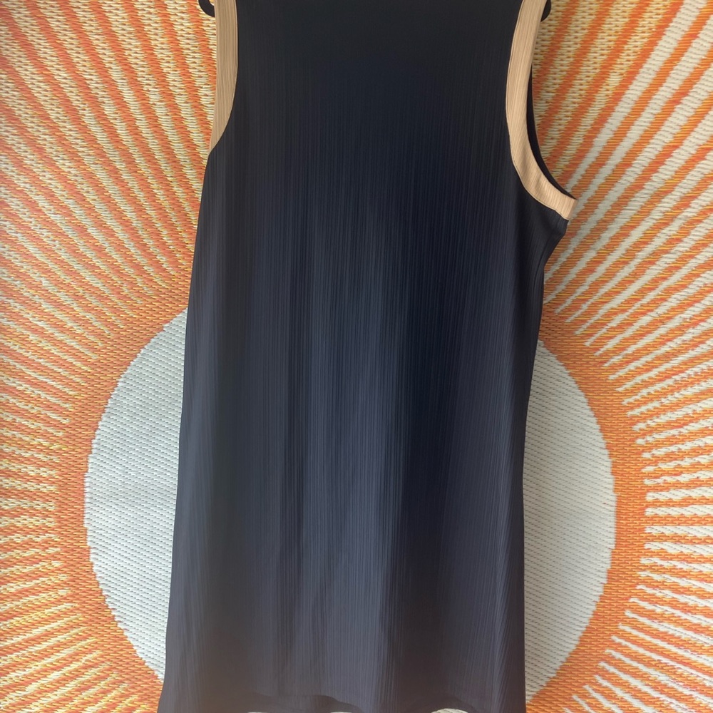 Sleeveless Black Dress with Cream Trim - Picture 4 of 4
